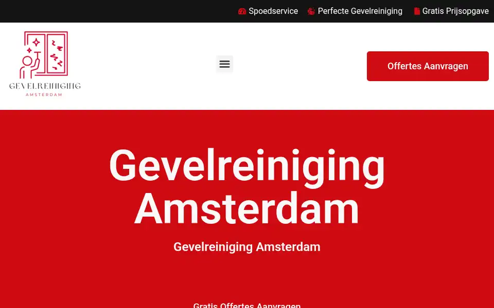 Screenshot of gevelreinigingamsterdam.com