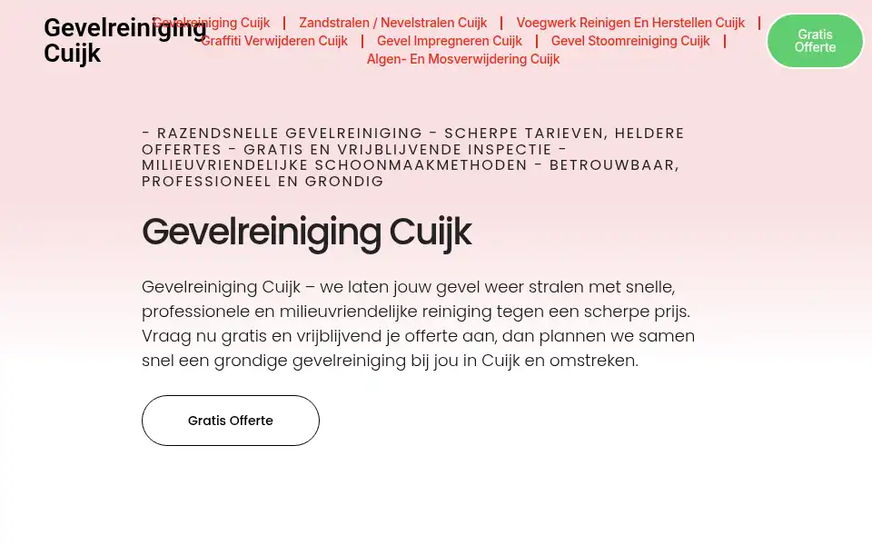 Screenshot of gevelreinigingcuijk.com