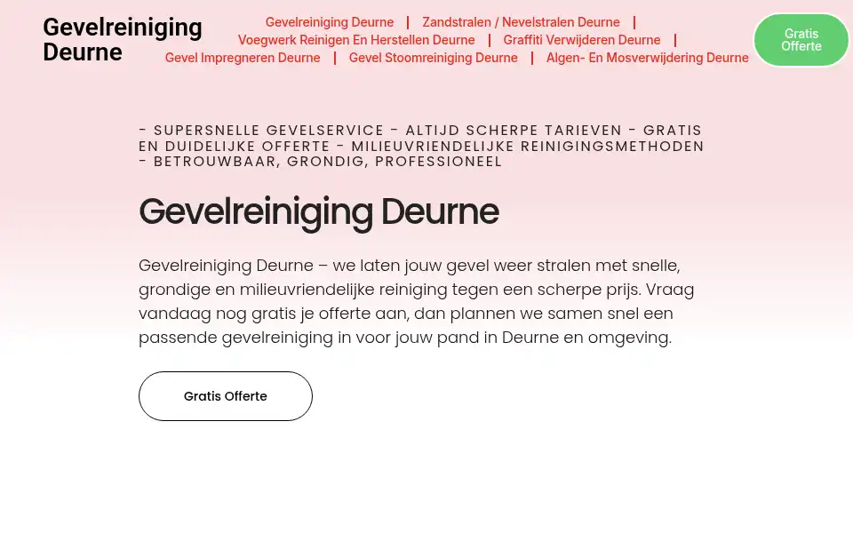 Screenshot of gevelreinigingdeurne.com