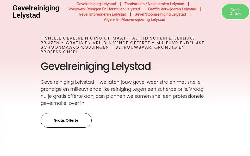 Screenshot of gevelreiniginglelystad.com