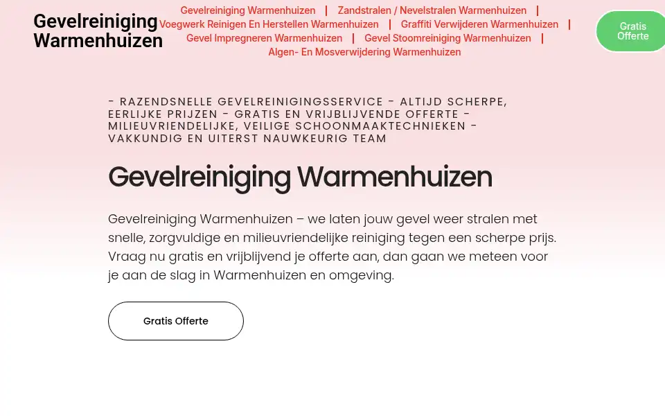 Screenshot of gevelreinigingwarmenhuizen.com