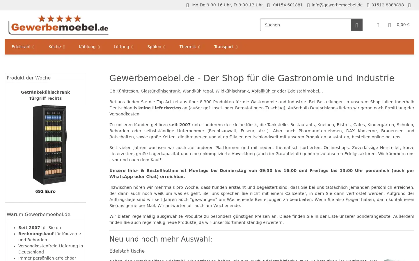 Screenshot of gewerbemoebel.de