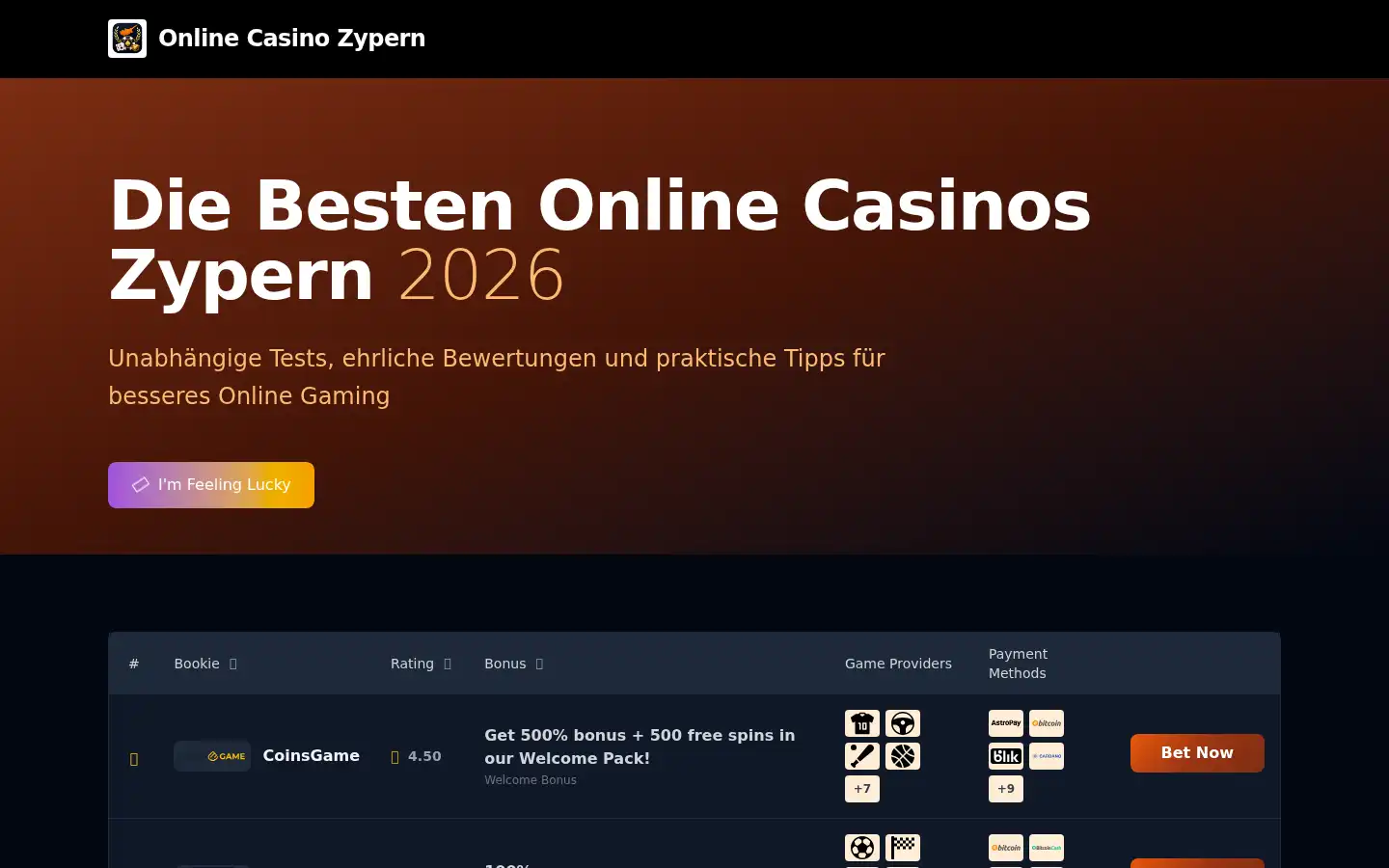 Screenshot of gewinnvergleich.org