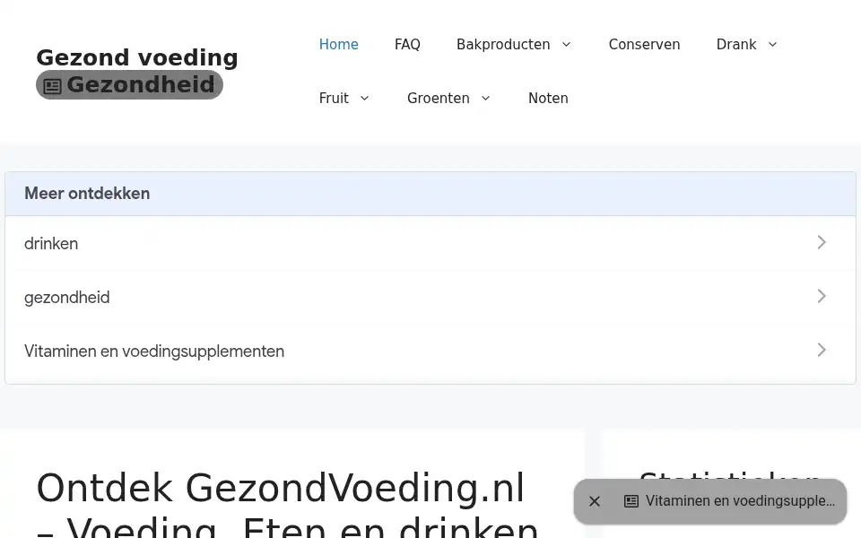 Screenshot of gezondvoeding.nl
