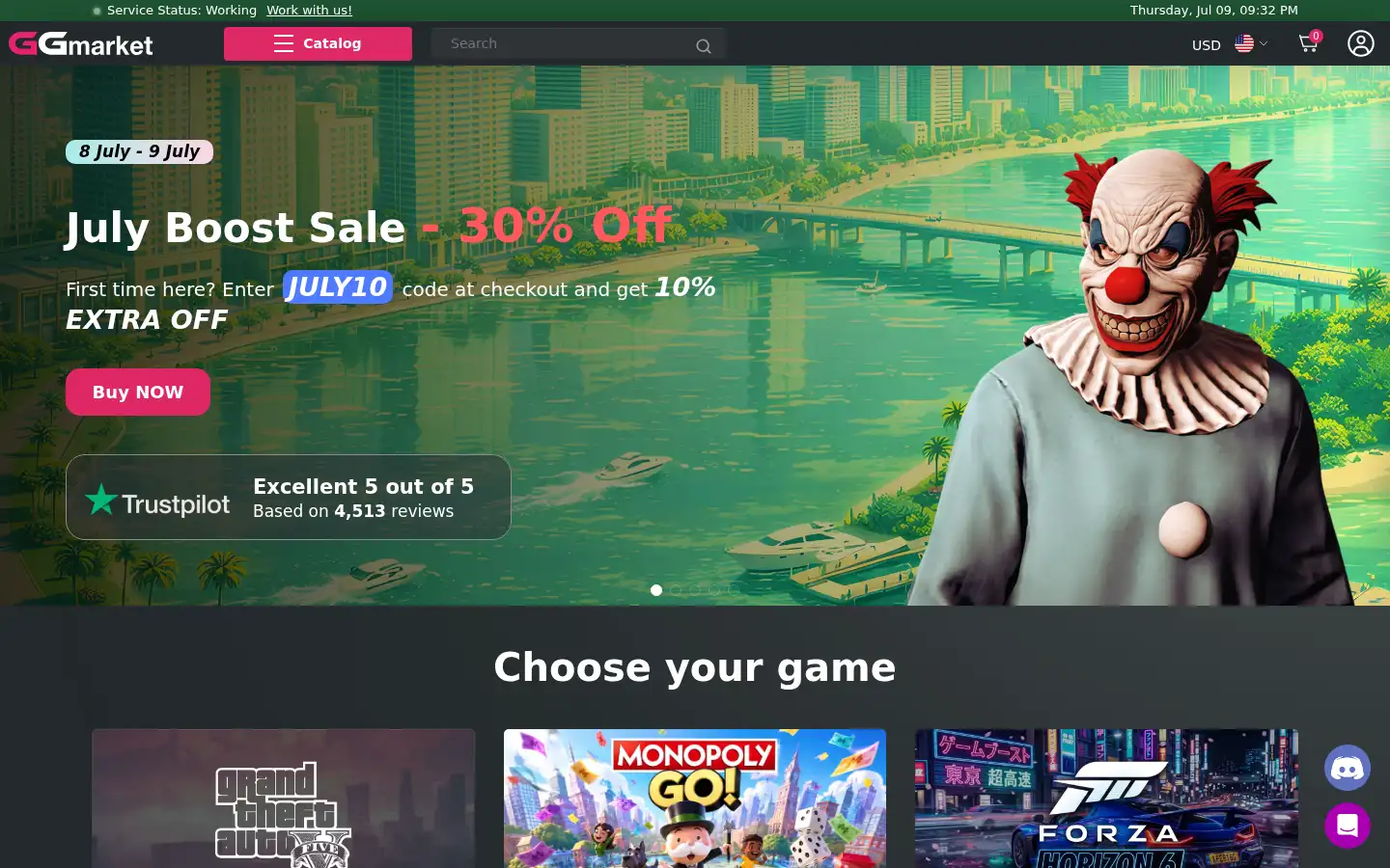 Screenshot of ggmarket.net