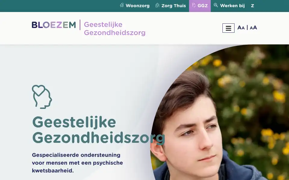 Screenshot of ggz.bloezem.nl