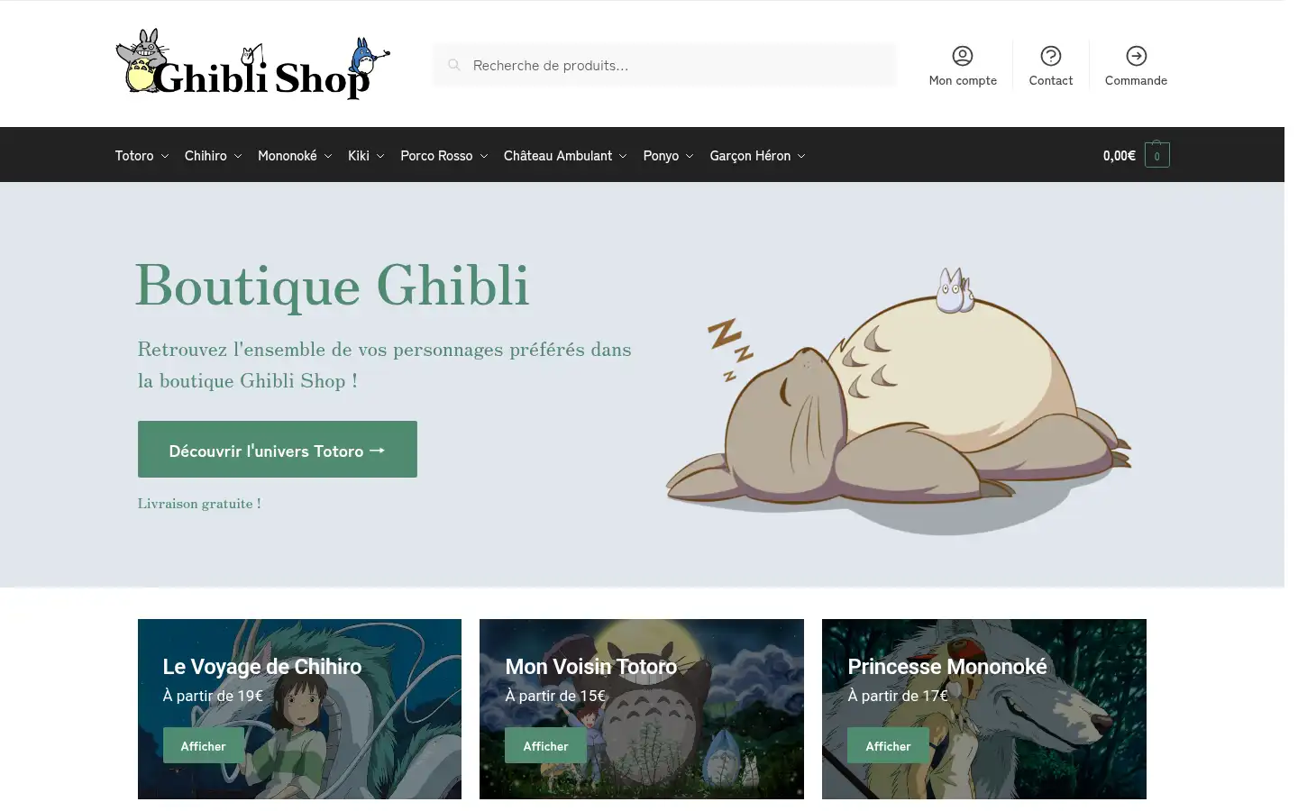 Screenshot of ghiblishop.fr