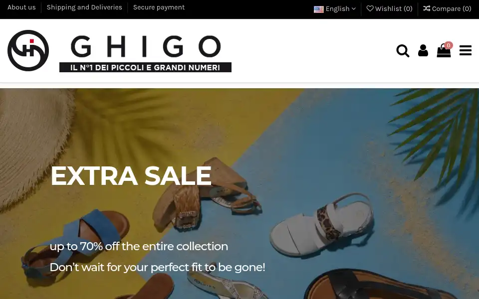 Screenshot of ghigocalzature.com