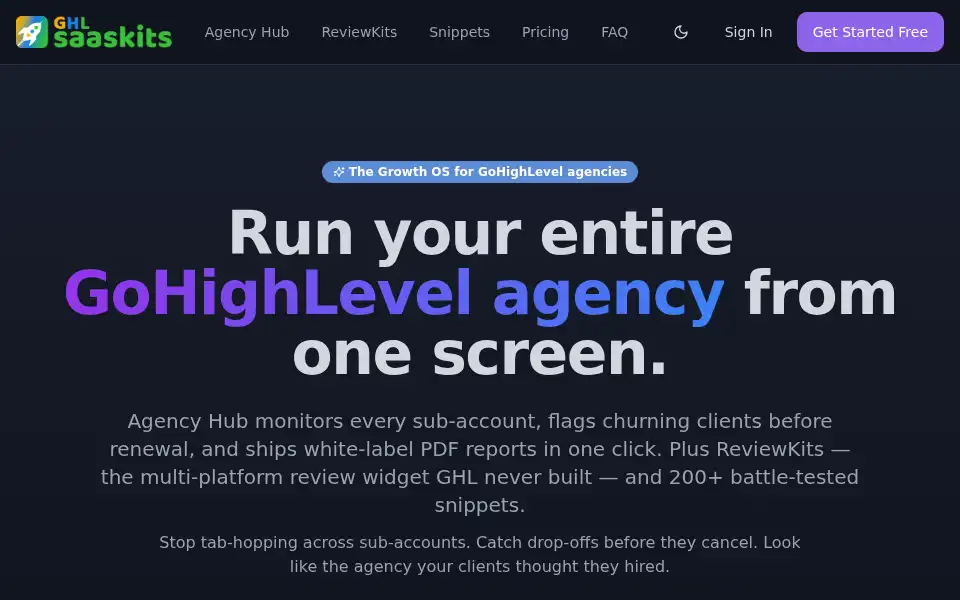 Screenshot of ghlsaaskits.com
