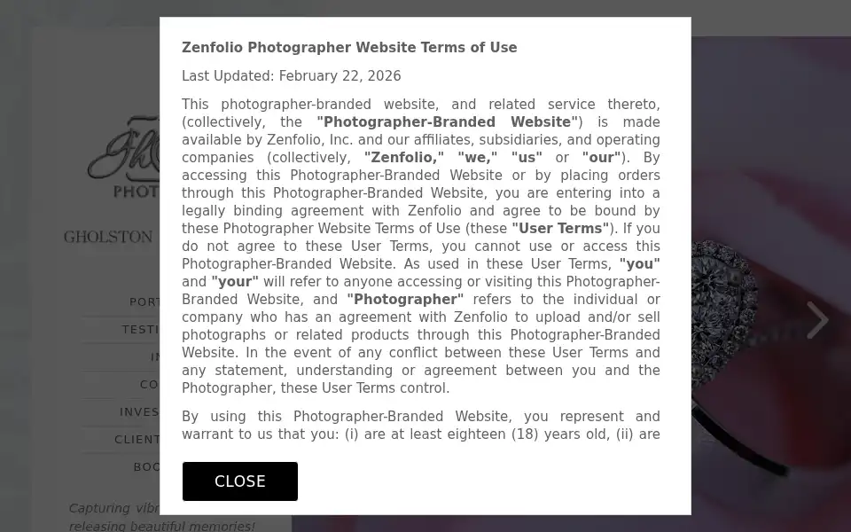Screenshot of gholstonphotography.com