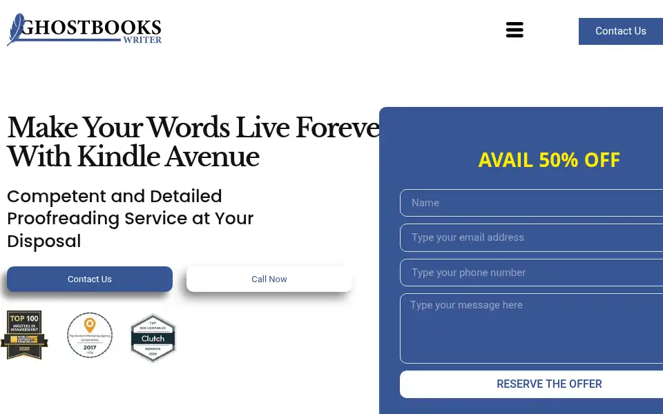 Screenshot of ghostbookswriter.com