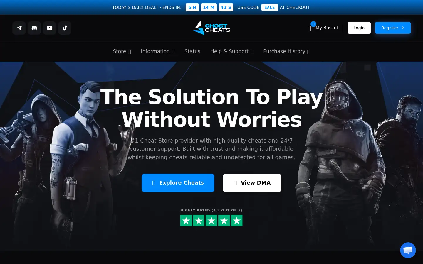 Screenshot of ghostcheats.com