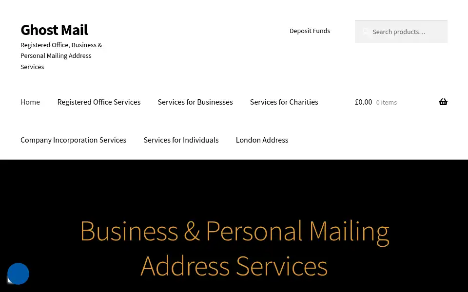 Screenshot of ghostmail.co.uk