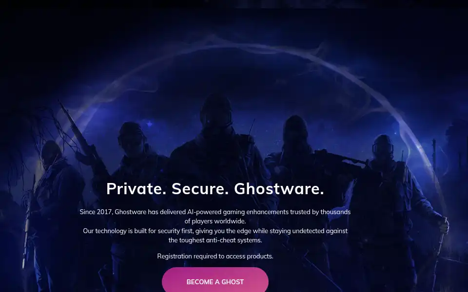 Screenshot of ghostwarecheats.com