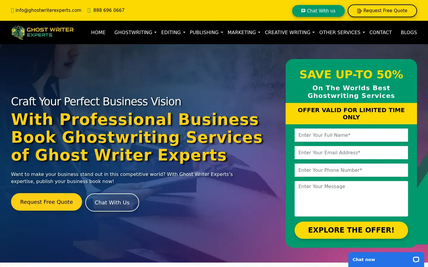 Screenshot of ghostwriterexperts.com