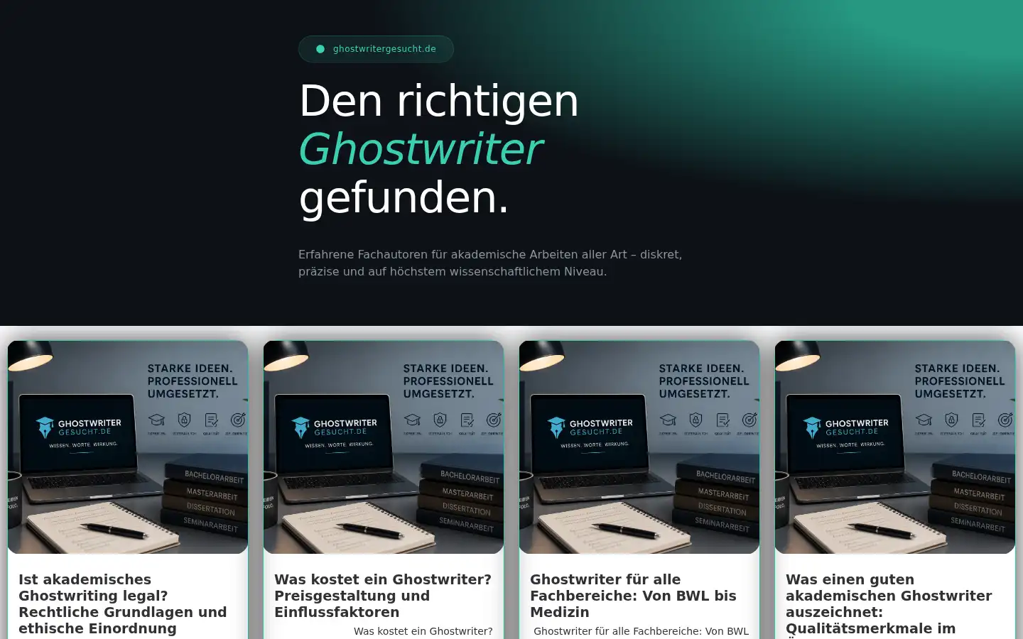 Screenshot of ghostwritergesucht.de