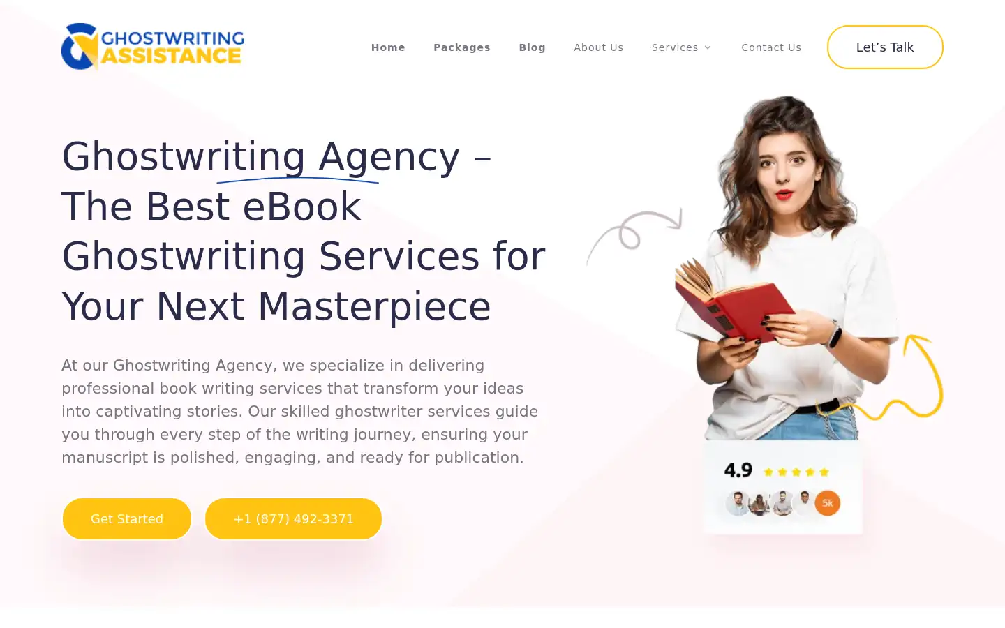 Screenshot of ghostwritingassistance.com