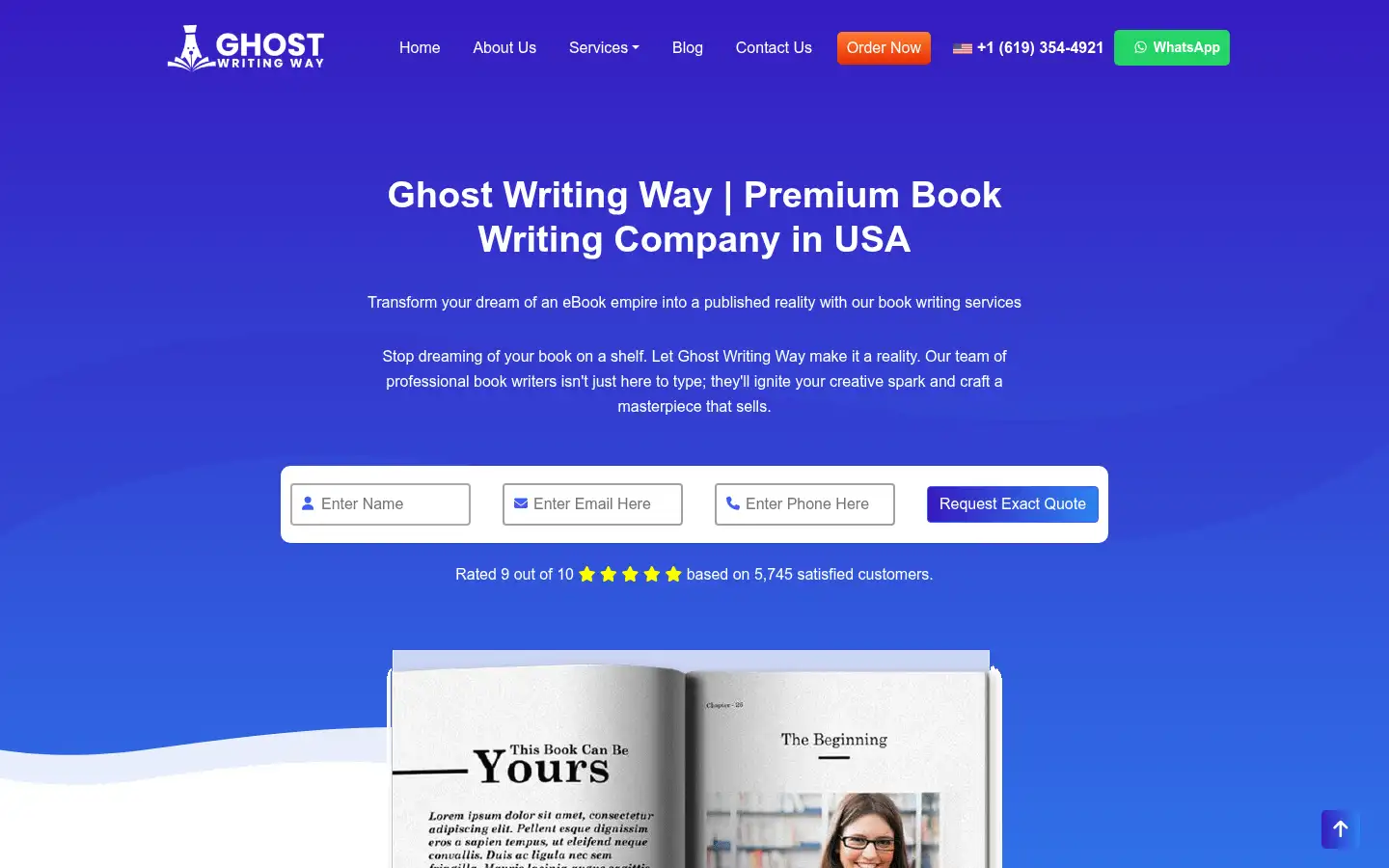 Screenshot of ghostwritingway.com