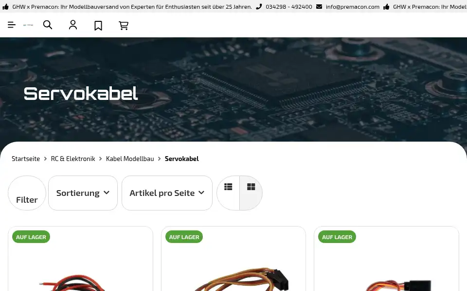 Screenshot of ghw-modellbau.de