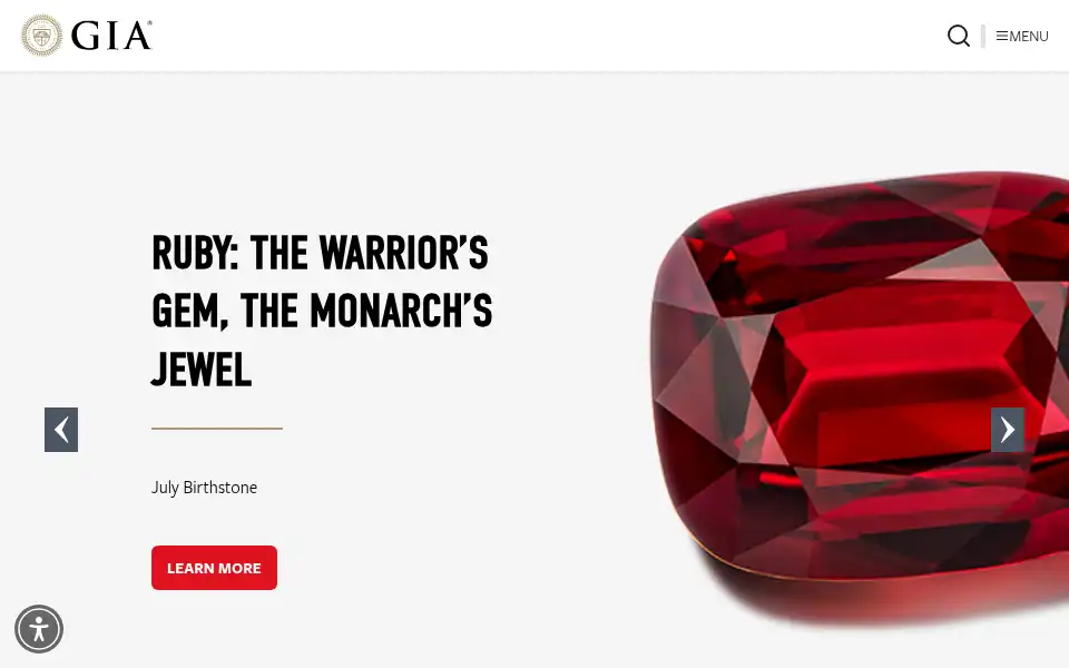 Screenshot of gia.edu