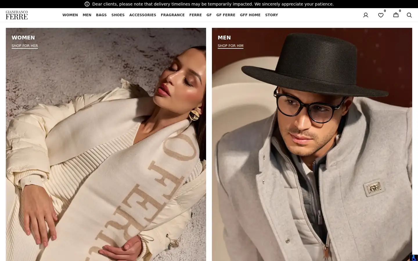 Screenshot of gianfrancoferre.com