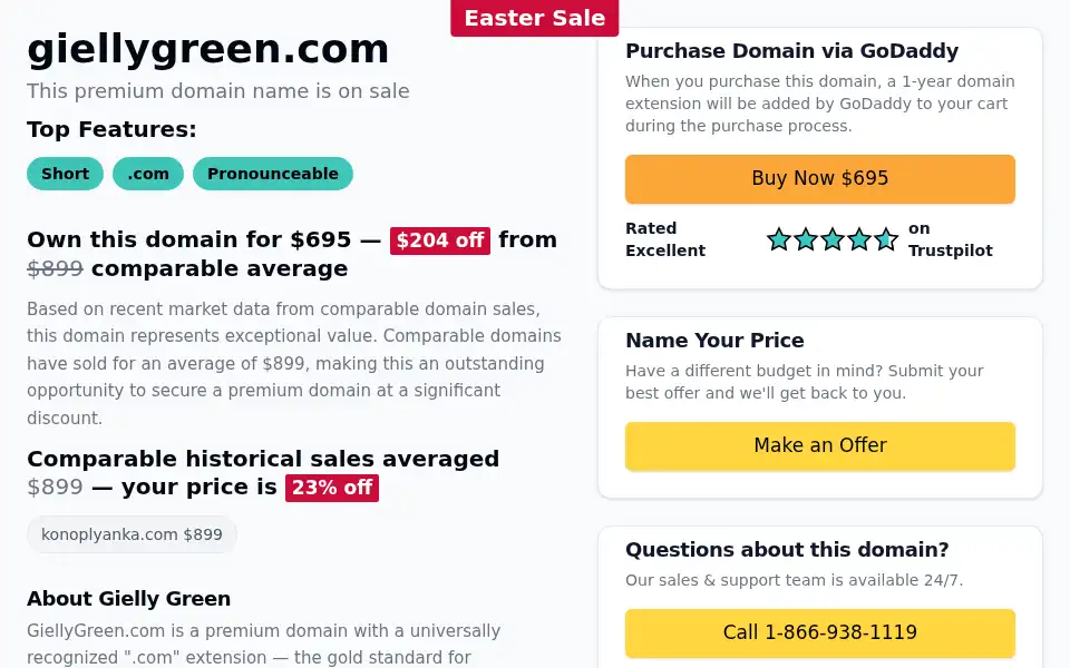 Screenshot of giellygreen.com
