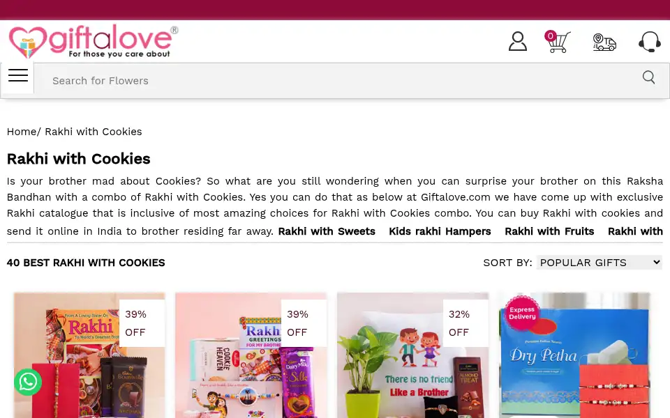 Screenshot of giftalove.com