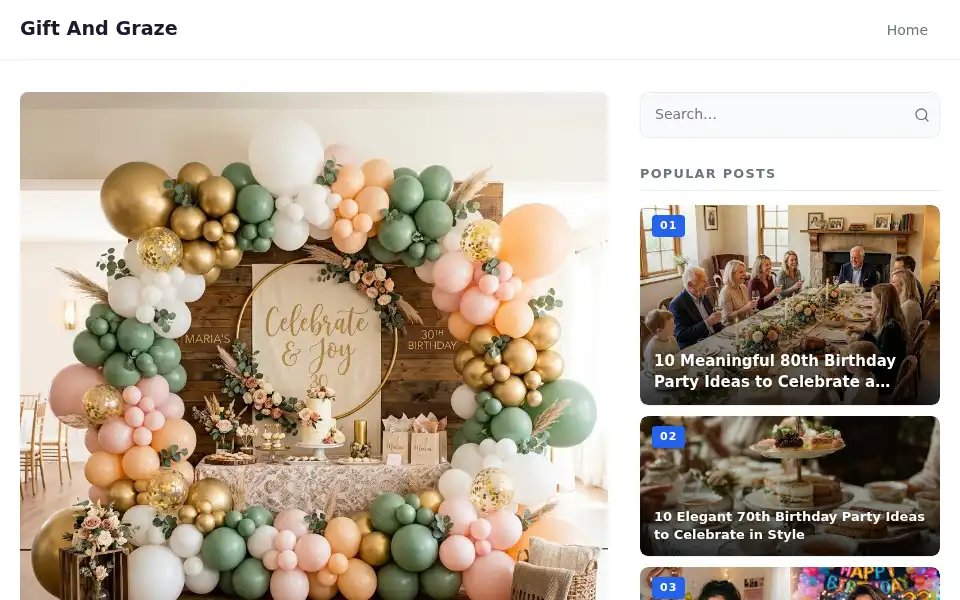 Screenshot of giftandgraze.com