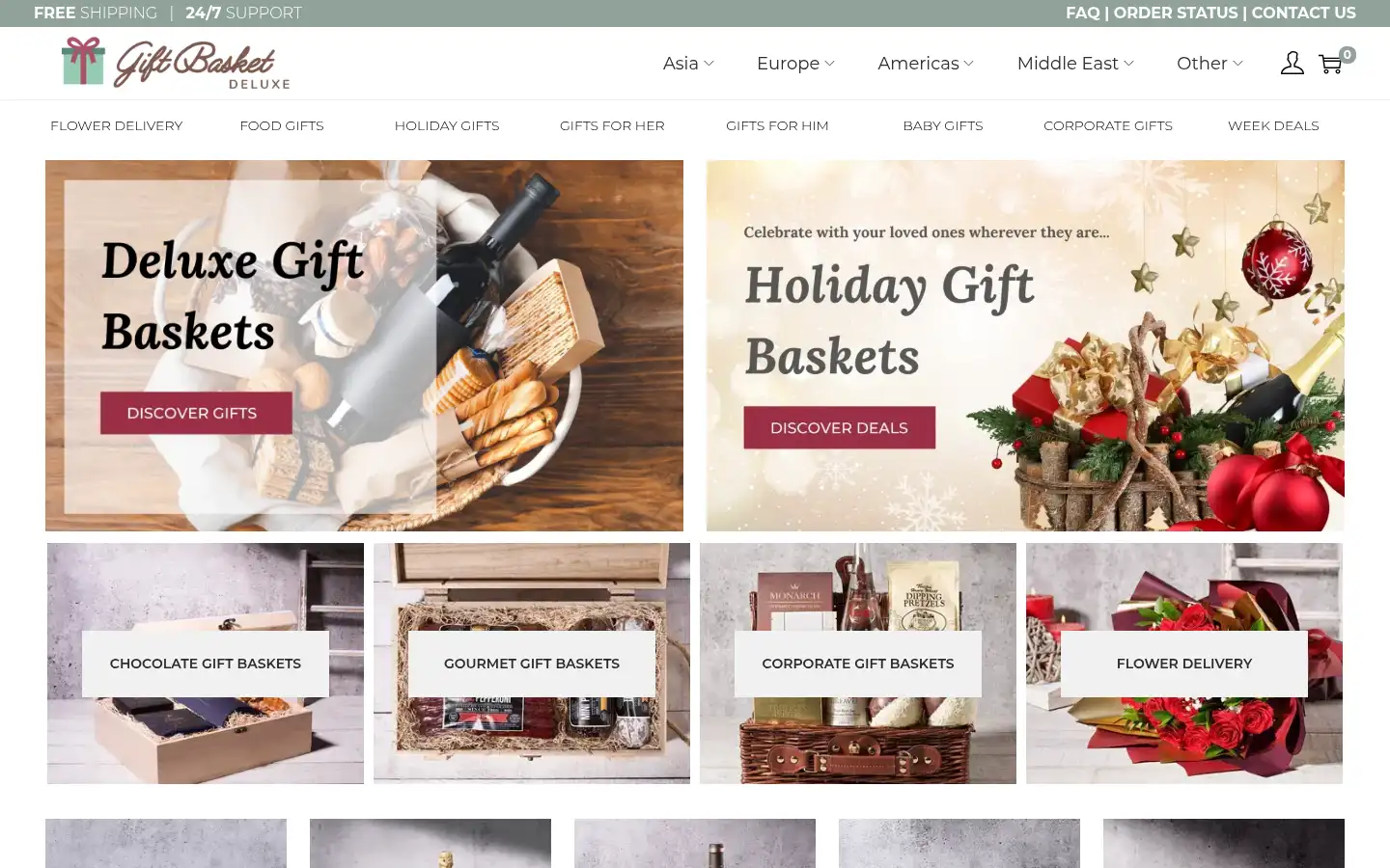 Screenshot of giftbasketdeluxe.com