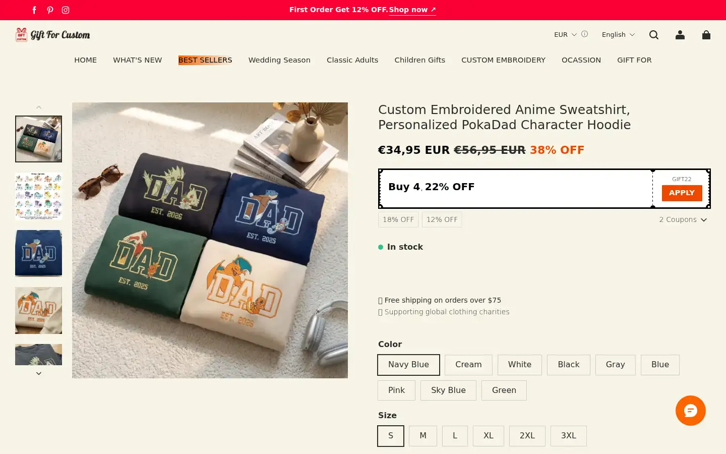 Screenshot of giftforcustom.com