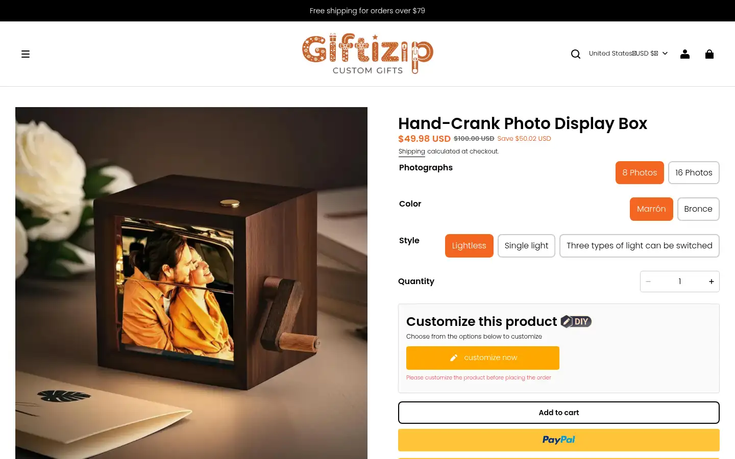 Screenshot of giftizip.com