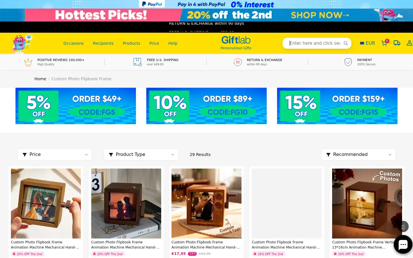 Screenshot of giftlab.com
