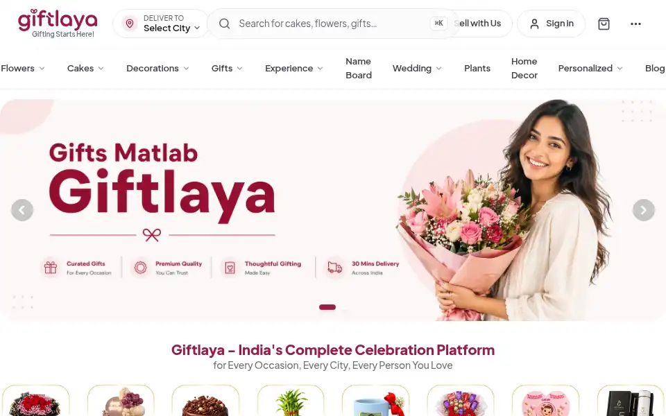 Screenshot of giftlaya.com