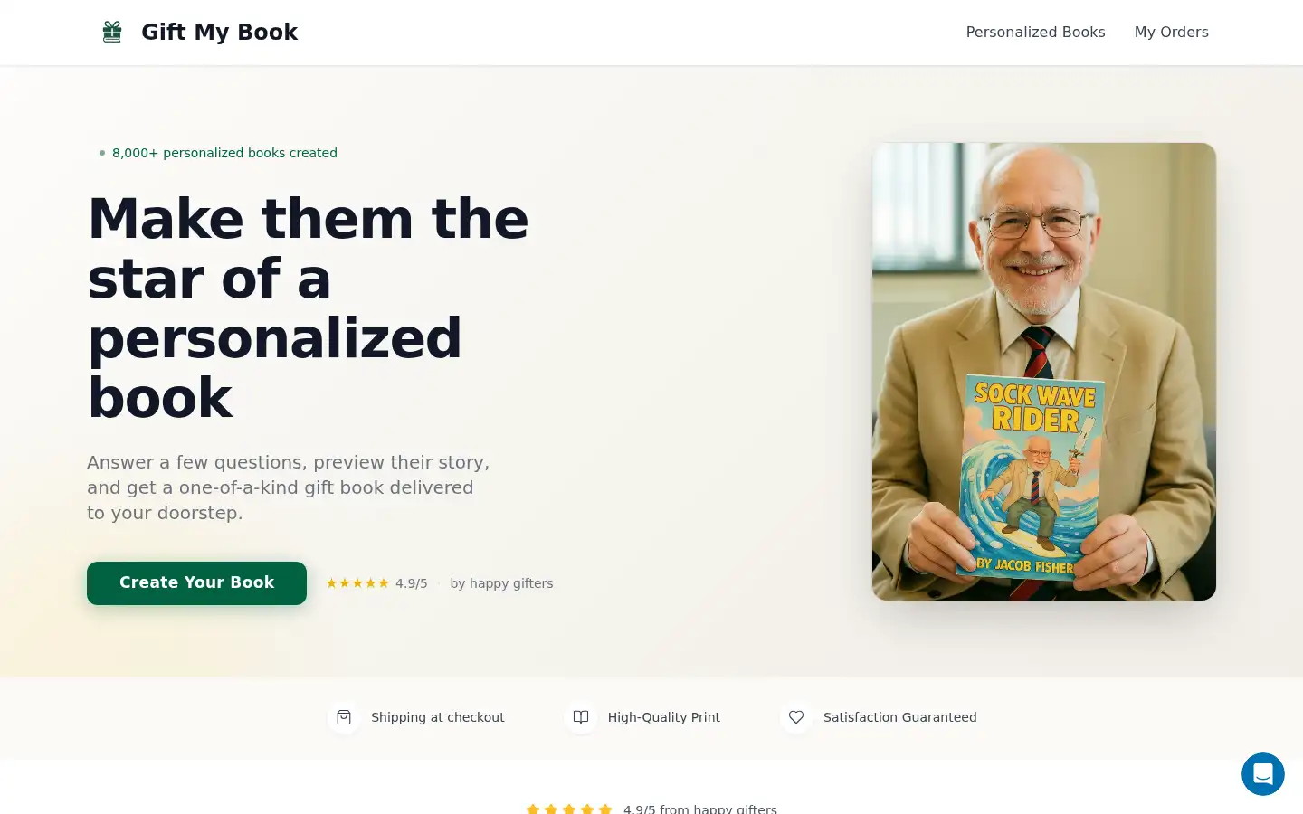 Screenshot of giftmybook.com