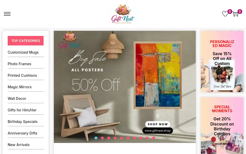 Screenshot of giftnest.shop