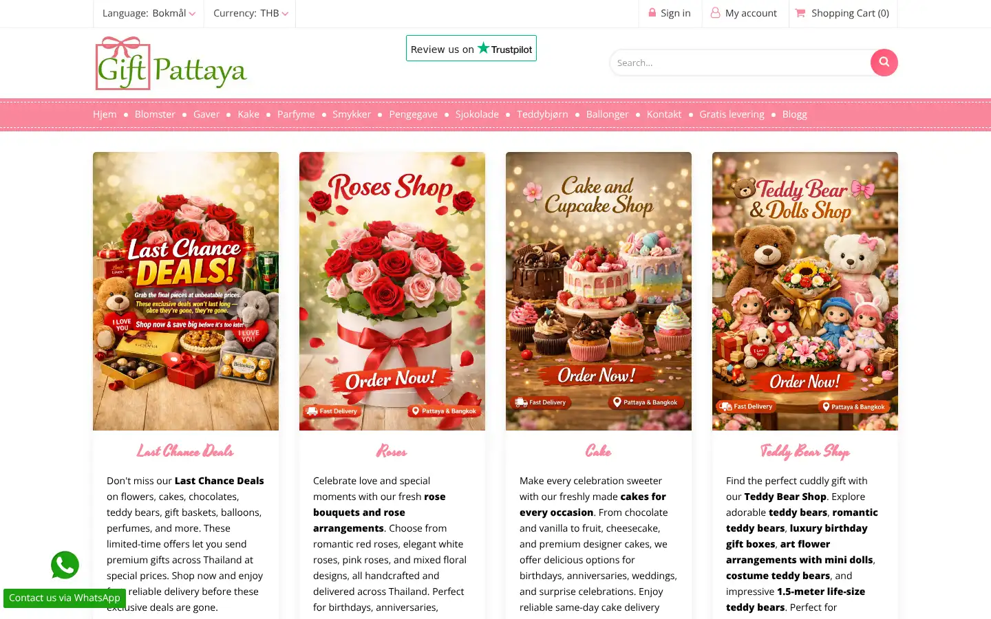 Screenshot of giftpattaya.com