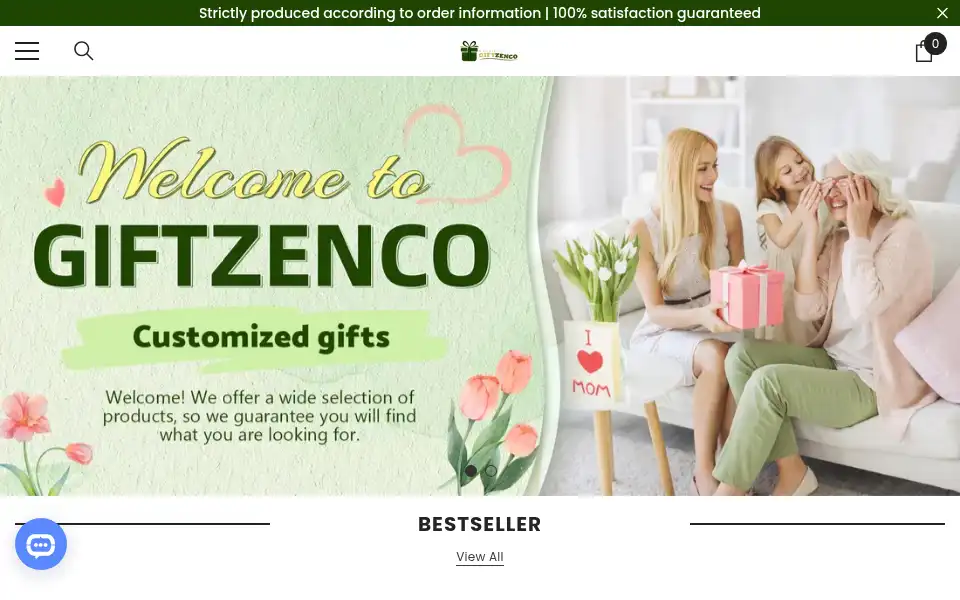 Screenshot of giftzenco.com