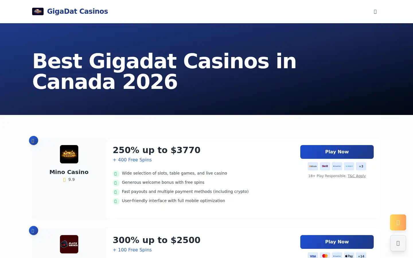 Screenshot of giga-casinos.top