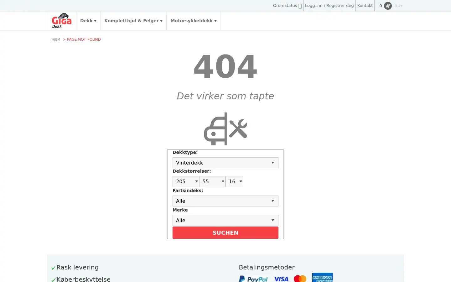Screenshot of giga-dekk.com