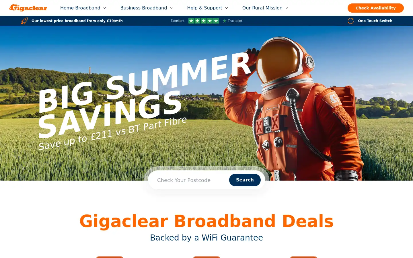 Screenshot of gigaclear.com
