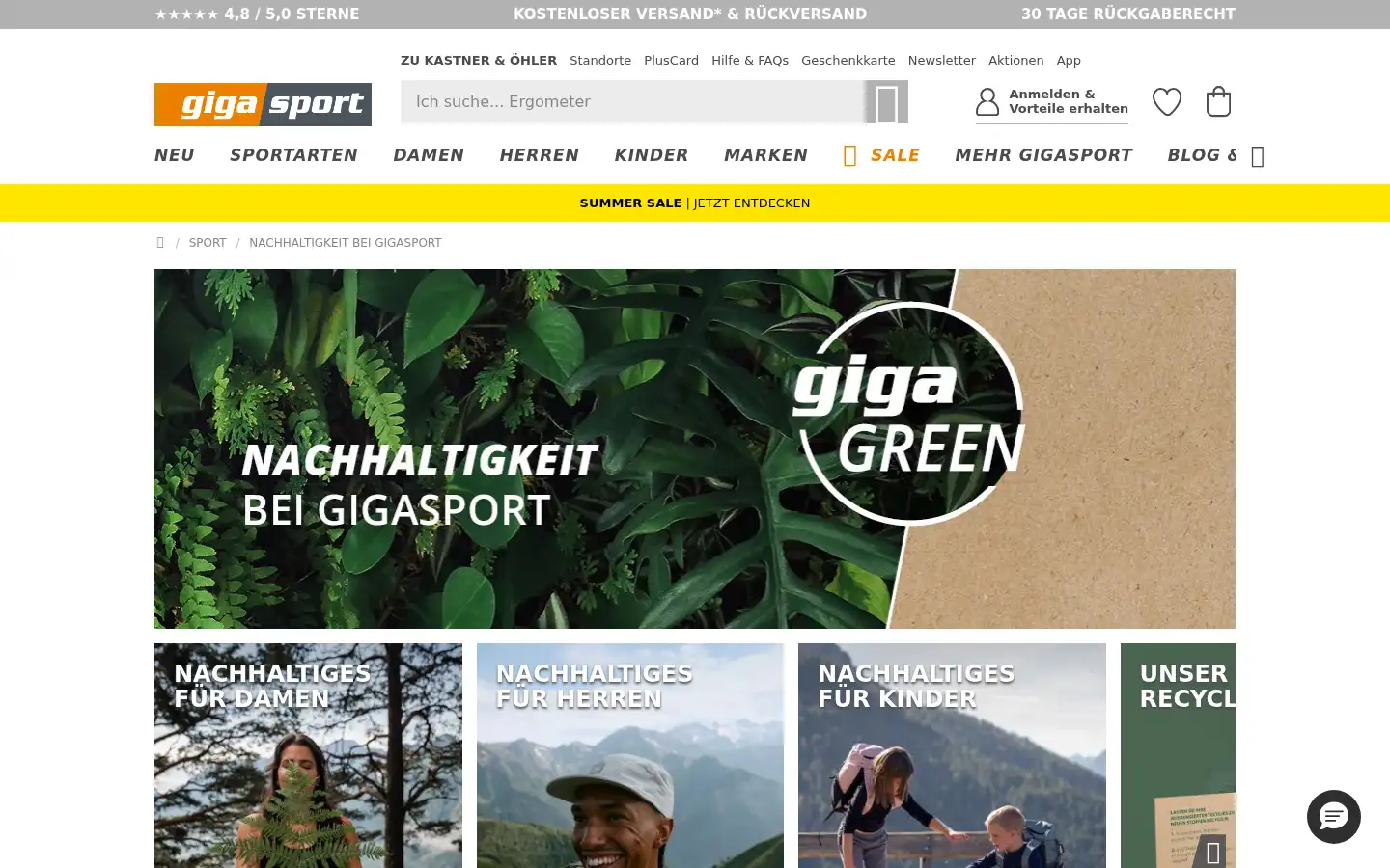 Screenshot of gigasport.at
