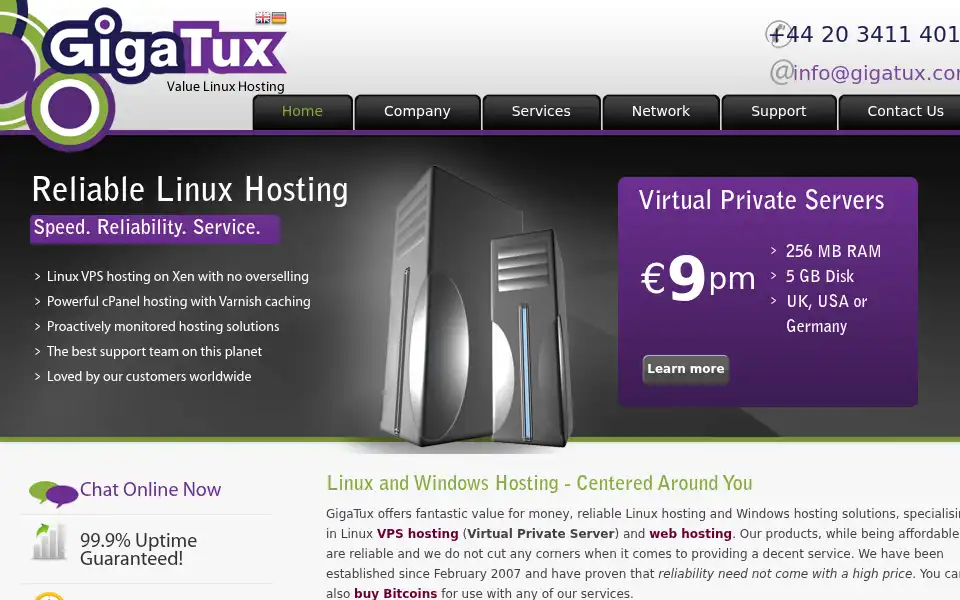 Screenshot of gigatux.com