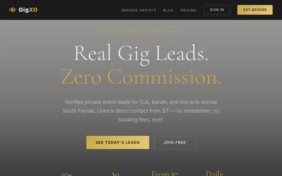 Screenshot of gigxo.com