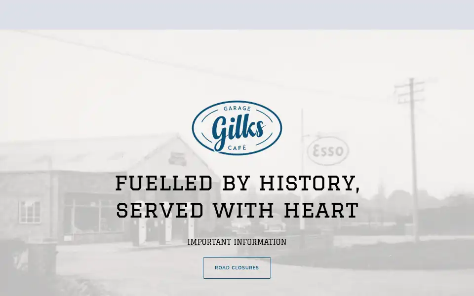 Screenshot of gilksgaragecafe.com