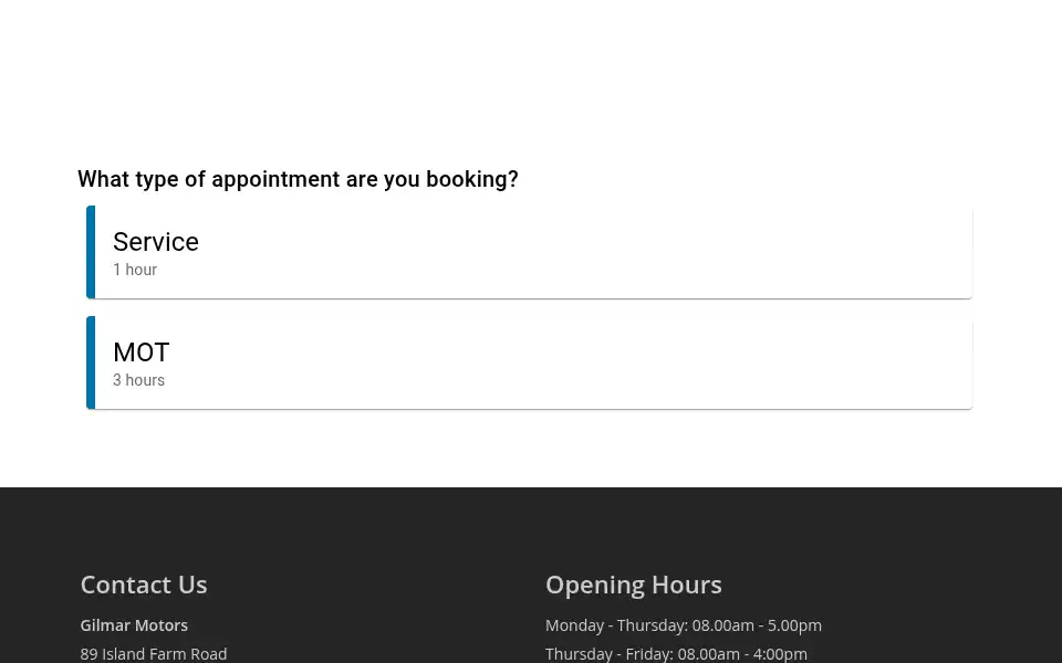 Screenshot of gilmarmotors.com