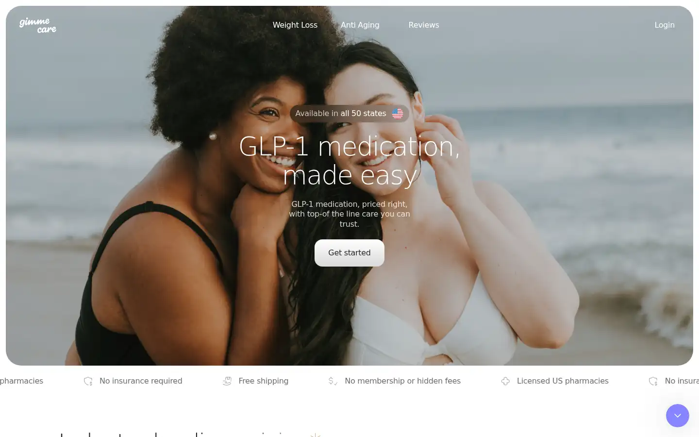 Screenshot of gimme.care