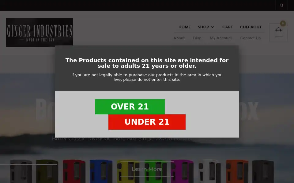 Screenshot of gingerindustries.com