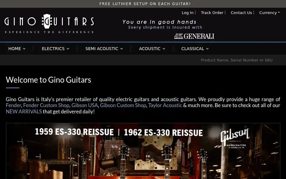Screenshot of ginoguitars.com