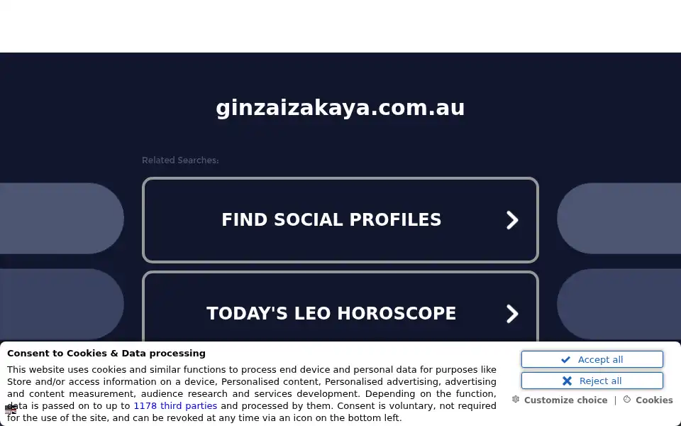 Screenshot of ginzaizakaya.com.au