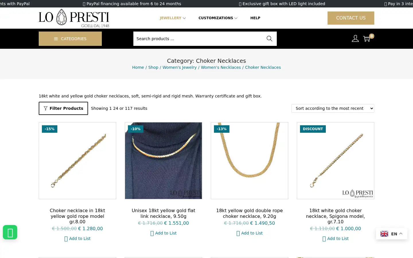 Screenshot of gioiellilopresti.it